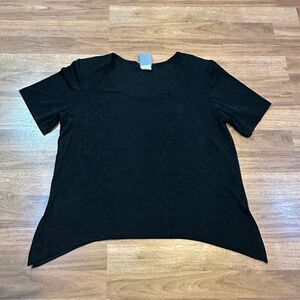 Rabbit Designs Short Sleeve Black Shirt | Women Size M